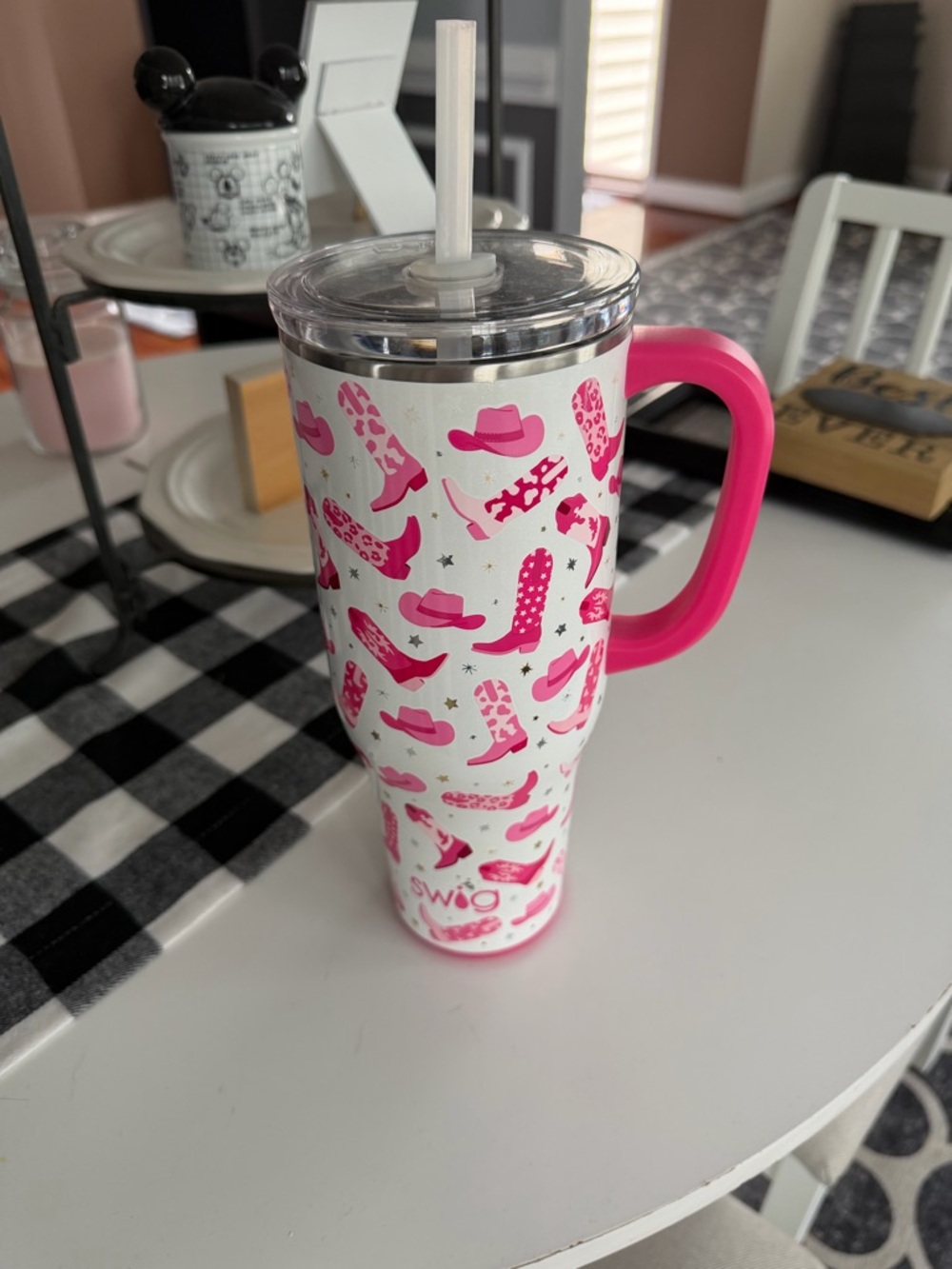 Swig 40oz Pink Cowboy Boots Travel Tumbler - Picture 2 of 5